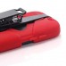 Samsung Galaxy S4 - Heavy Duty Hybrid Silicone PC Defender with Belt Clip Stand Protective Phone Cover Case - Red
